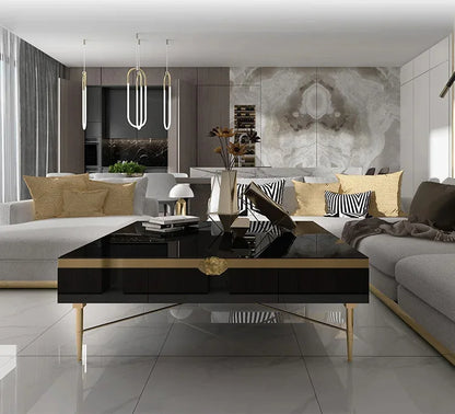 Modern Morocco New Classical Postmodern Square Stainless Steel Coffee Table Tea Table for Living Room