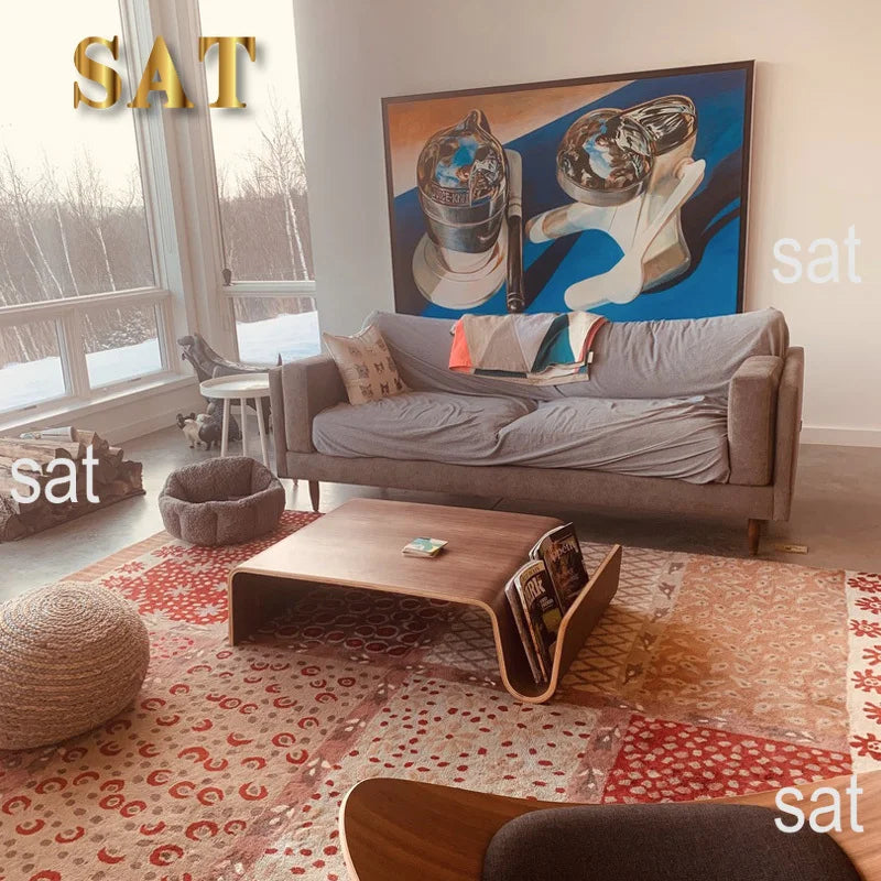 m Modern minimalist coffee table living room home use Nordic wooden sofa side table Interior design style home m