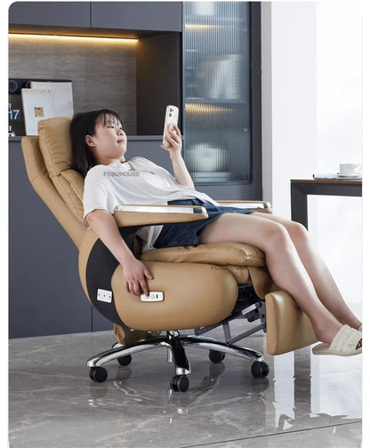 Electric Smart Office Chairs European Reclining Computer Chair Home Gaming Armchair Modern Office Furniture High-end Boss Chair