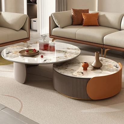 Unique Aesthetic Coffee Tables Marble European Glam Nordic Luxury Trendy Coffee Tables Round Modern Mesas Living Room Furniture
