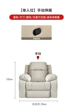 ReclinerMassage Bed Electric Accent Chair Lounge Cheslong Leather Italian Furniture