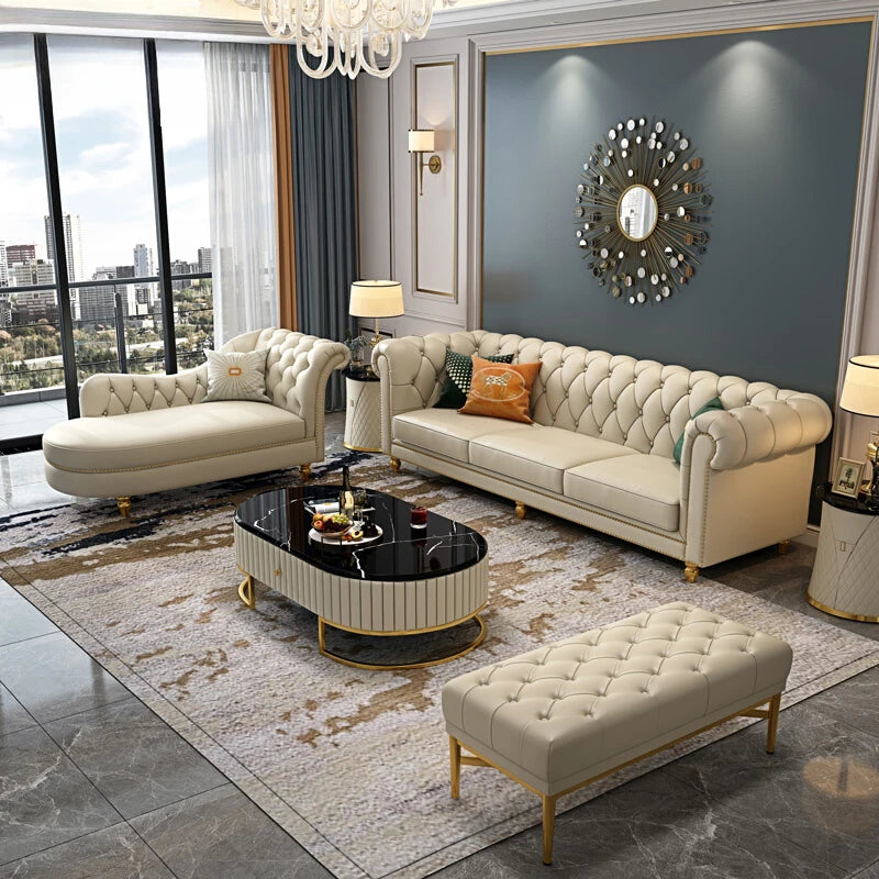 Nordic Modern Leather Sofas Luxury Sectional Single Loveseat Lounge Couch 3 Piece Designer Divano Soggiorno Furniture Home