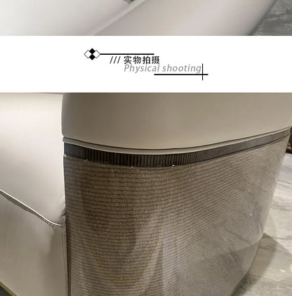 pg55Italian Style Light Luxury Genuine Leather Sofa Villa Living Room Large and Small Suite Combination