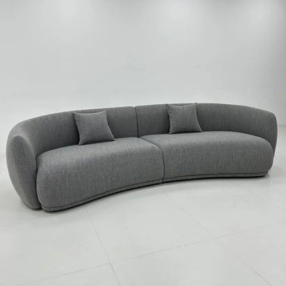 Cream wind special-shaped sofa, Italian minimalist living room cashew fabric curved sofa