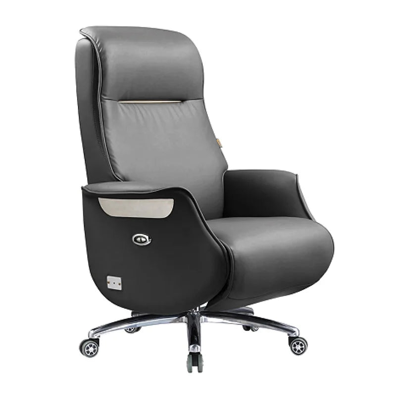 Customized leather reclining home office executive chair comfortable sedentary and not tired electric boss chair