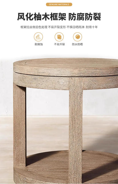 Outdoor villa courtyard sofa high-end teak sofa furniture combination hotel homestay waterproof