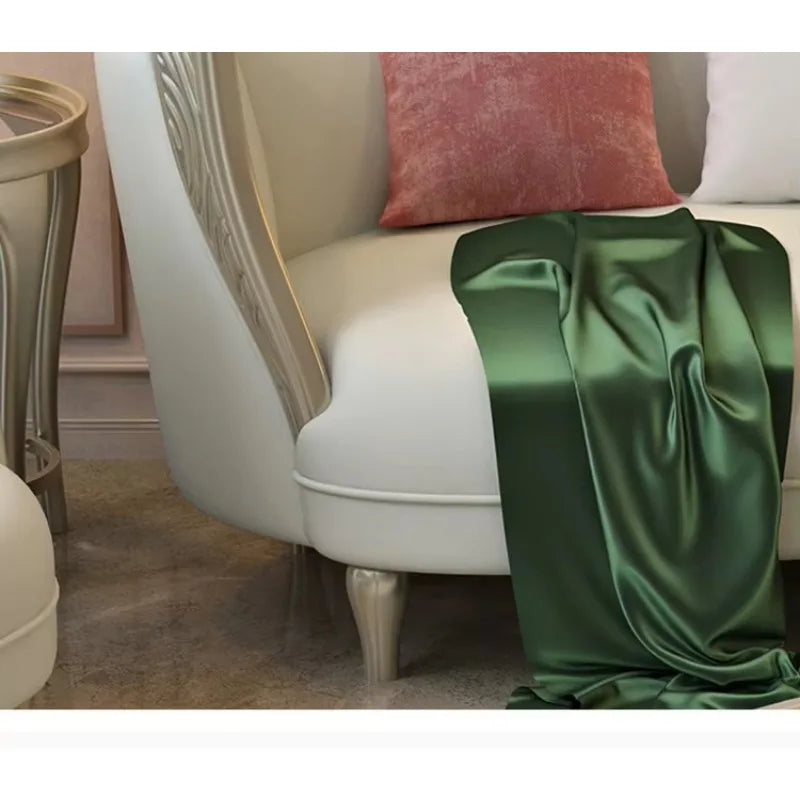 Solid wood sofa combination large villa sofa cream style living room combination sofa