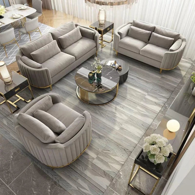 Modern Living Room Sofas Sets Sectional Couch Velvet Upholstered Loveseat Sofa 3 Pieces Italian Sectional Sofa Chair