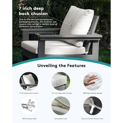 Christmas Deal-HDPE Patio Conversation Set, 6-Piece Sectional Outdoor Furniture Set, All Weather Outdoor Couch Set Patio Furnitu