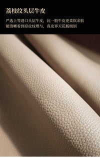 New Chinese ebony leather sofa living room combination size apartment first layer cowhide straight row sofa