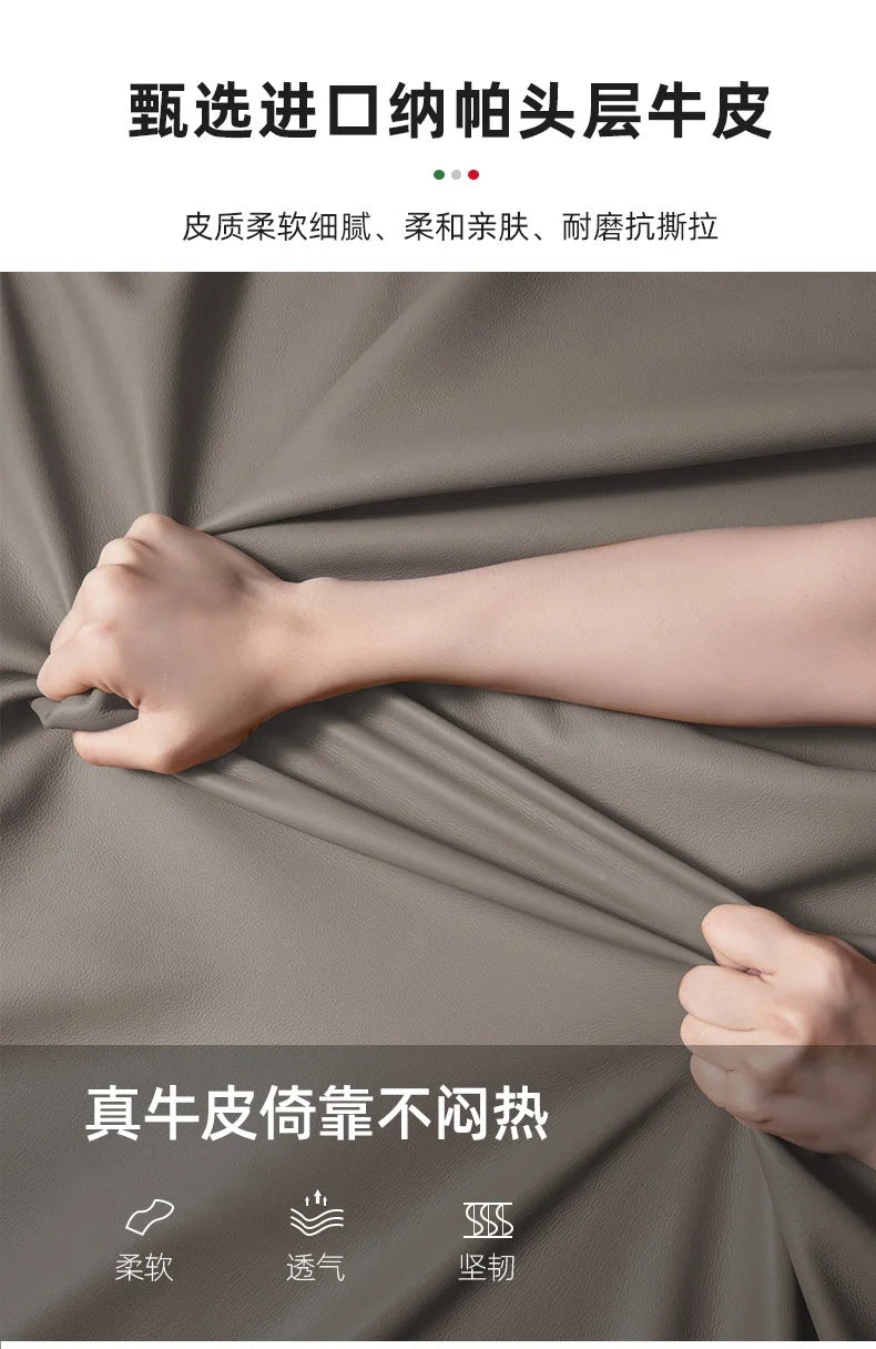 Beautify Your Living Room with Linlamlim Italian Genuine Leather Sofa - Bluetooth Speaker, Adjustable Headrests and USB Charging