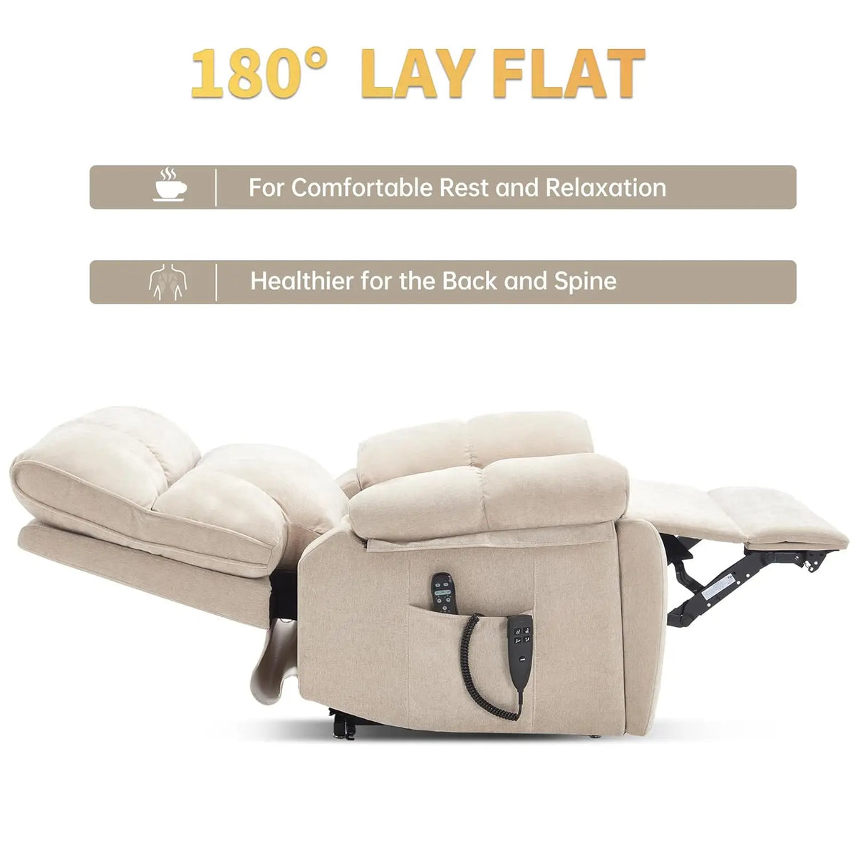 Extra Large Dual Motor Power Lift Recliner Chair, Lift Chair with Massage and Heat for Elderly, Lay Flat Recliner,, Customized