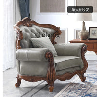 solid wood sofa simple European living room retro combination light luxury neoclassical sofa small apartment