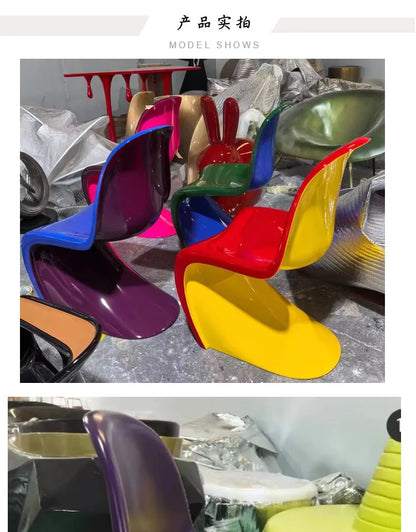 LXY simple household modern small apartment FRP electroplating armrest dining chair household leisure chair