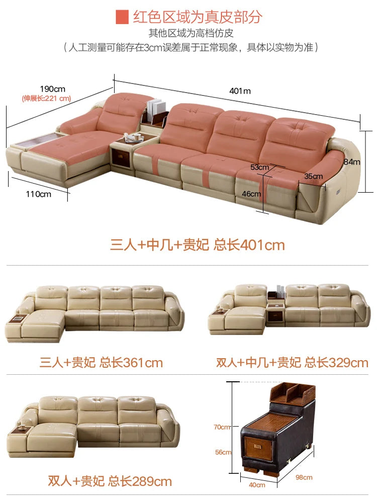 Extendeble Recliner Sofas Storage Luxury Electric Comfortable Sofas Cinema Bedrooms Sillas Para Sala De Estar Home Accessories