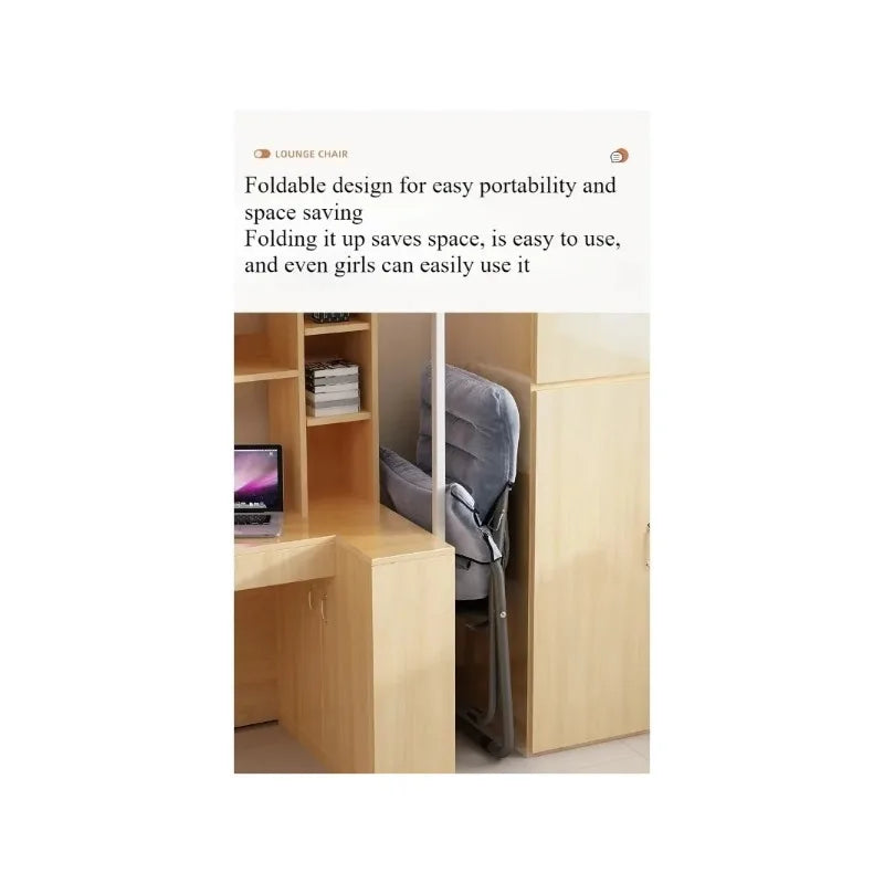 Folding recliner student dormitory computer chair household bedroom lazy small sofa balcony single casual back chair