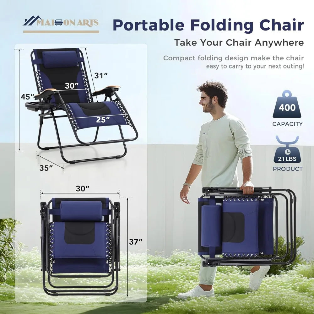 oversized xxl padded zero gravity lawn chair anti gravity lounge chair foldable recliner 30