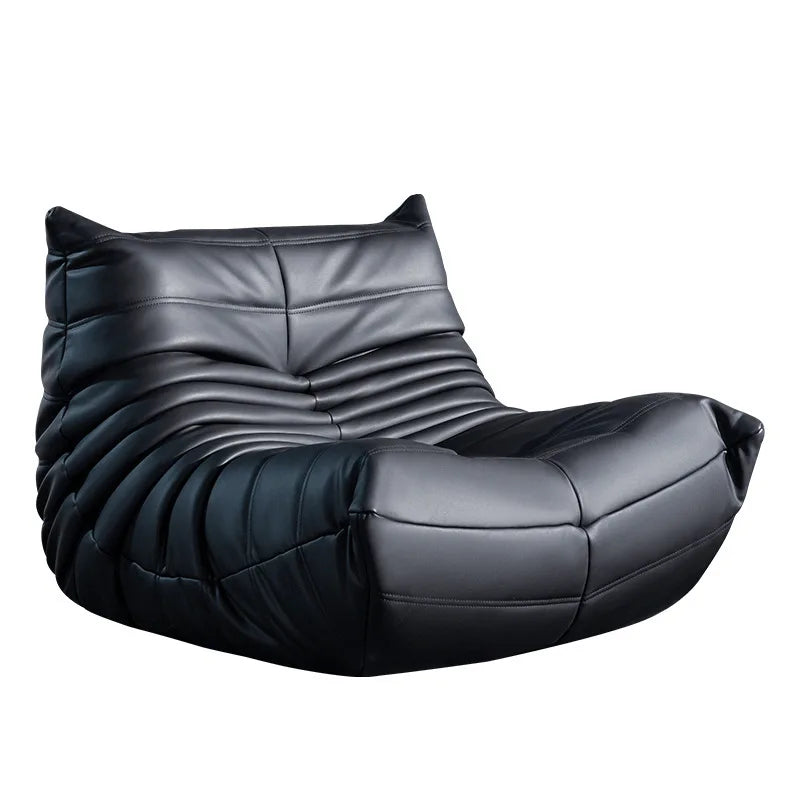 Togo caterpillar sofa leisure small apartment bedroom living room can sleep lazy sofa cream wind single recliner