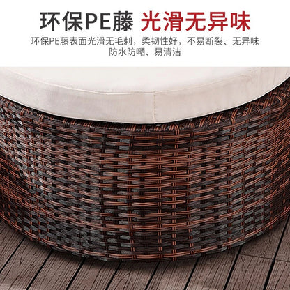 Outdoor sofa leisure balcony set combination villa courtyard sales office lazy rattan furniture small apartment rattan sofa
