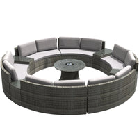 Sofa, courtyard, garden, leisure, outdoor living room, semi circular curved rattan chair, terrace, outdoor furniture combination