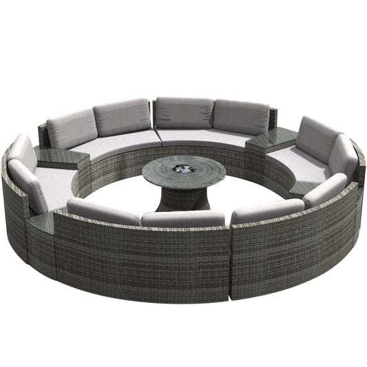 Sofa, courtyard, garden, leisure, outdoor living room, semi circular curved rattan chair, terrace, outdoor furniture combination