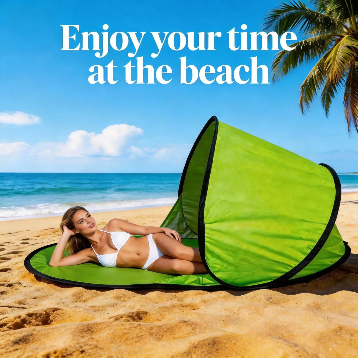 Outdoor portable automatic pop-up beach tent, sunshade, UV protection, camping tent, fishing and picnic tent, practical tent.