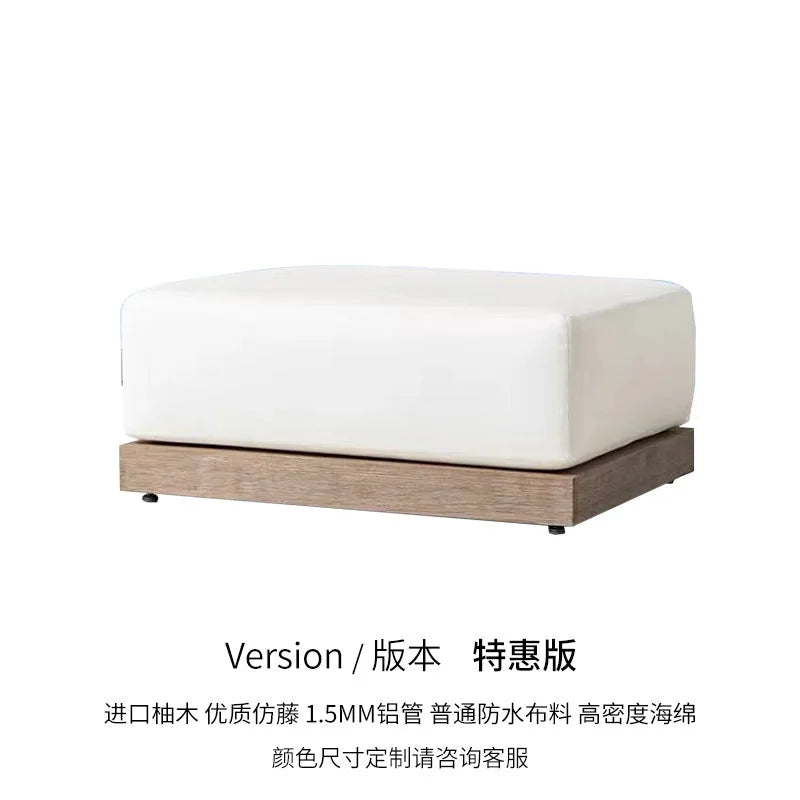 Outdoor rattan sofa courtyard preservative wood villa hotel outdoor teak rattan leisure sofa combination