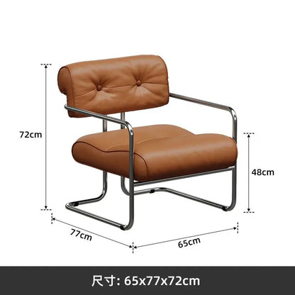 Style Sofa Chair Living Room Designer Simple Single Chair Hotel Club Bauhaus Negotiation Stainless Steel Chair