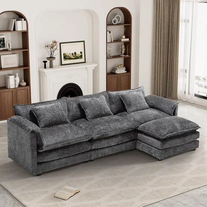 #For 112" Oversized Sectional Sofa Cloud Couch for Living Room, Chenille Modern Upholstery L Shape Sofa, Comfy Boucle Modular Sl