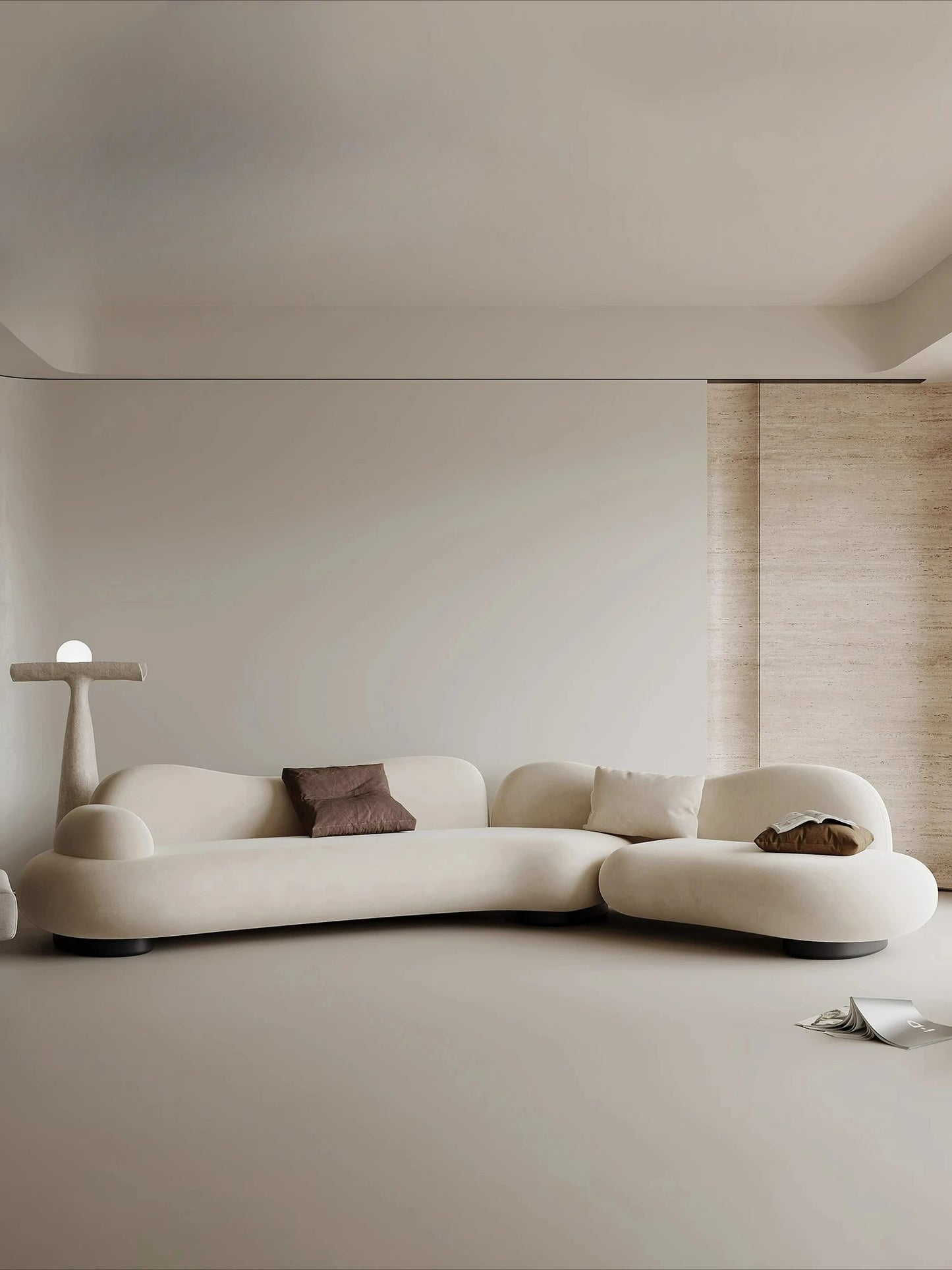 Fabric sofa curved living room size apartment Italian minimalist designer