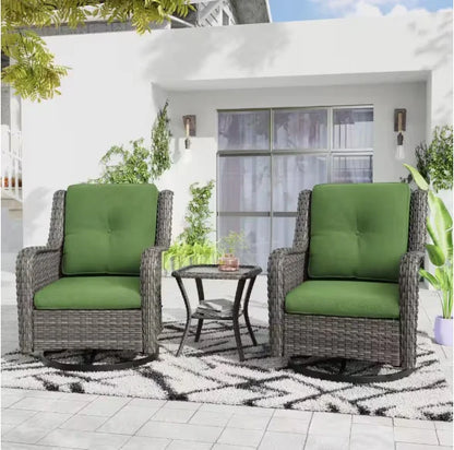 Wicker Patio Conversation Set with Cushions,Modern and chic bistro table set integrate with outdoor/indoor living space