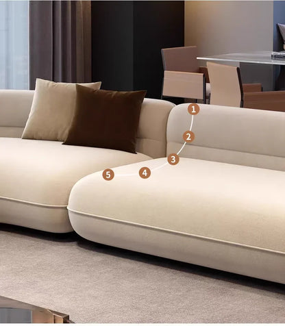 Italian Light Luxury Curved Sofa Special-Shaped Simple Corner Living Room Leisure Sofa