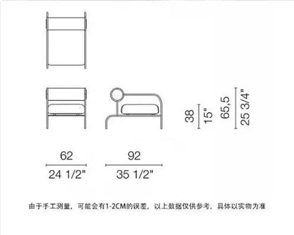 Nordic Light Luxury Single Sofa Chair Medieval Designer Stainless Steel Living Room Simple and Fashionable Backrest Chair
