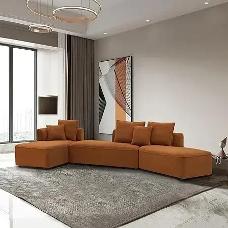 #For L-Shaped Modular Sectional Sofa, 3-Seater Comfy Cloud Couch with Ottoman/Chaise & 5 Pillows for Living Room Bedroom&