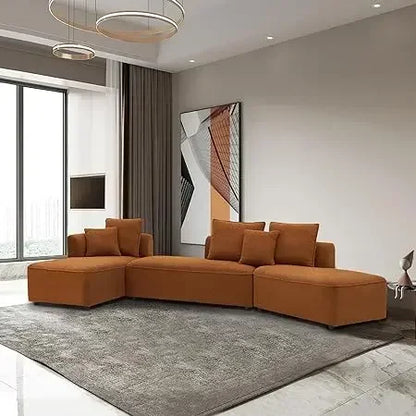 #For L-Shaped Modular Sectional Sofa, 3-Seater Comfy Cloud Couch with Ottoman/Chaise & 5 Pillows for Living Room Bedroom&