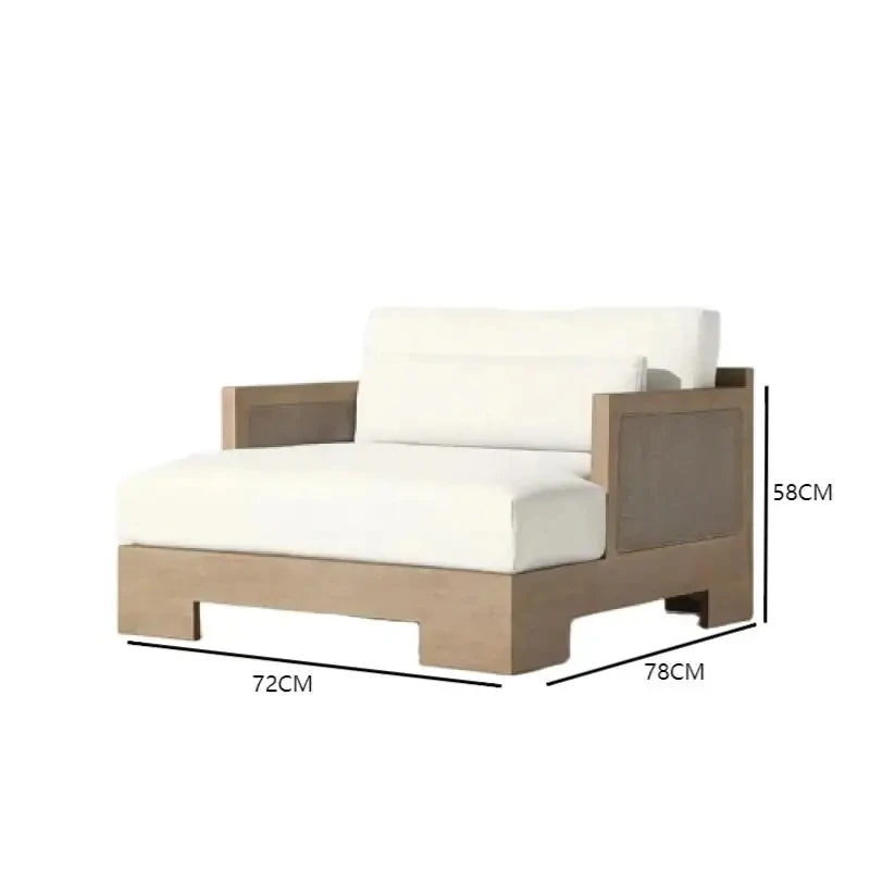 Outdoor Patio Garden Set all Weather Teak Wicker Ubud Modular U-Sofa Sectional Luxury Outdoor Furniture