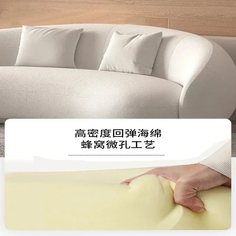 Minimalist Arc Shaped Sofa for Living Room - Modern Cashew Design