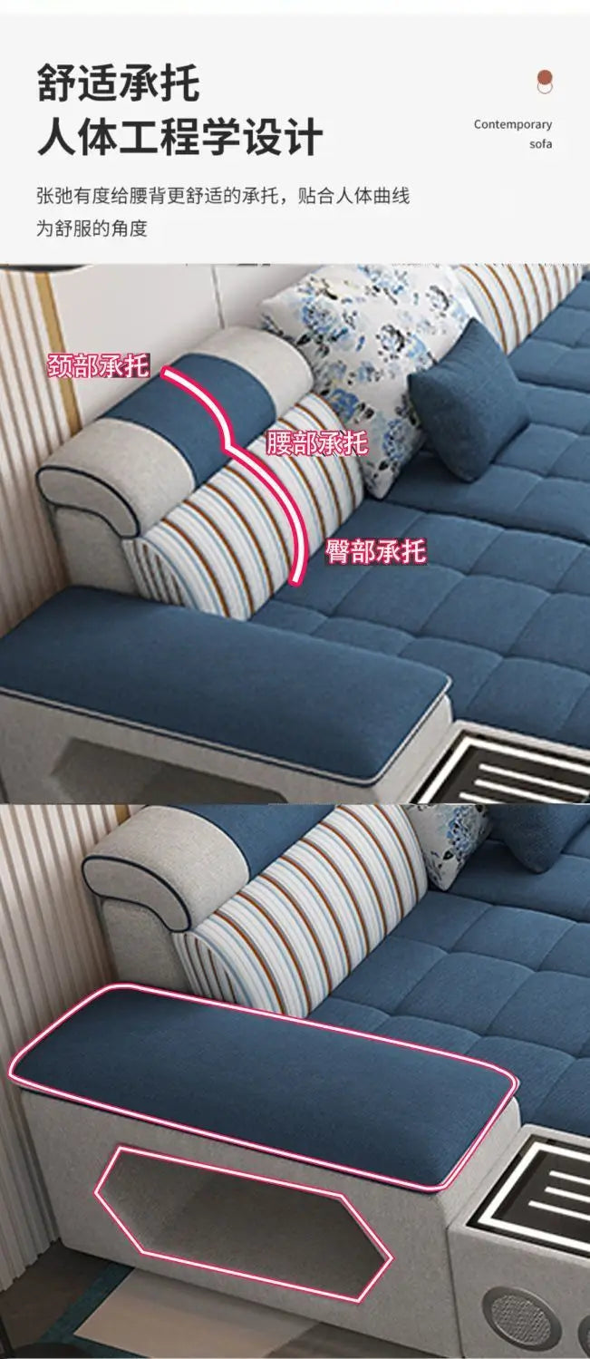 Armrest Electric Sofa Designer Storage Modern Corner Sofa Floor Comfortable Romantic Divani Da Soggiorno House Accessories