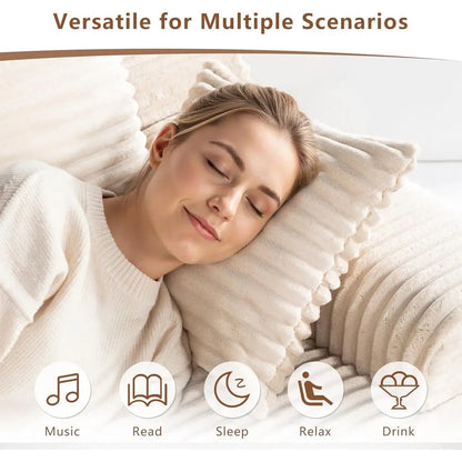 Boneless Couch, Cloud Couch Sectional, 106" L-Shape Modular Sectional Sofa with Ottoman, Corduroy Sofa for Living Room, Bedroom