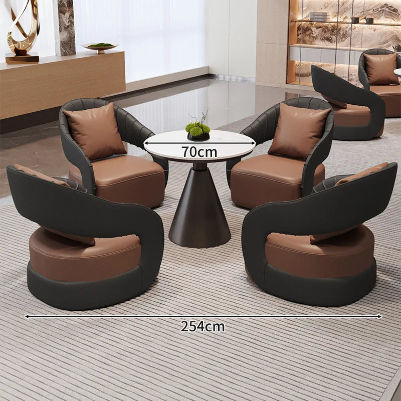 YJQ Business Negotiation Table and Chair Set for Sales Office, Hotel Lobby Reception, Guest Reception, and Rest Area Sofa