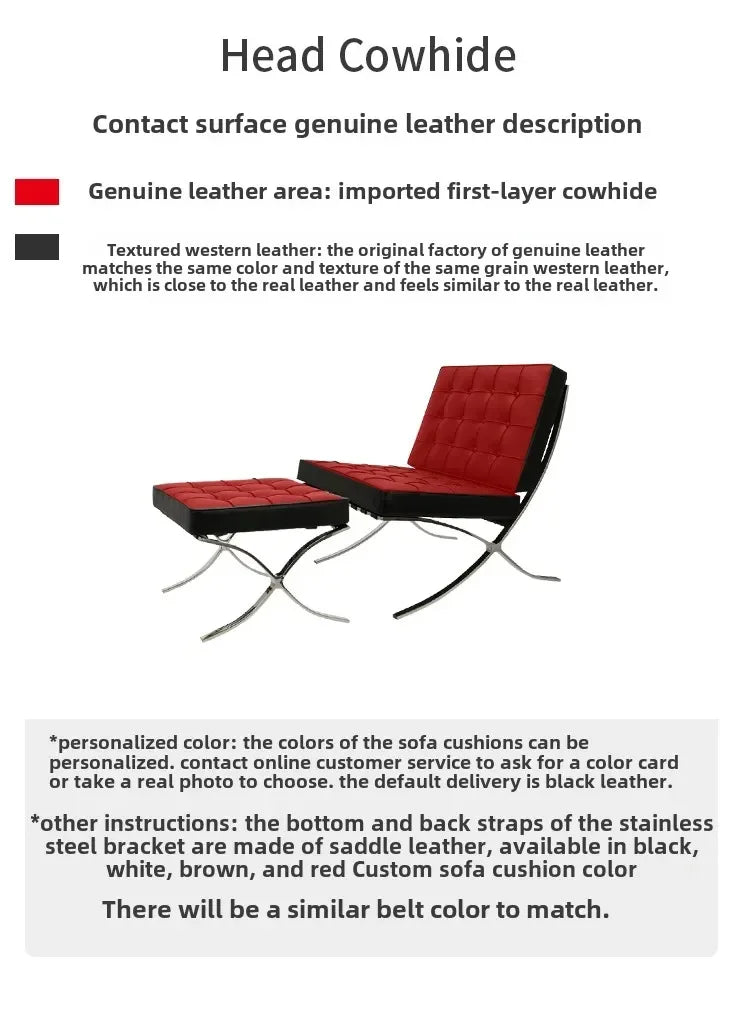 Nordic Single Barcelona Designer Star Same Leisure Simple High-end Luxury Leisure Chair Recliner Chair Modern Single Sofa Chair
