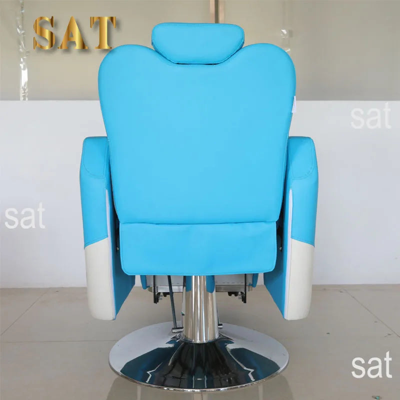 %d Modern PU Leather & Metal Adjustable Height Reclining Barber Salon Chair with High-Density Foam Seat for Commercial Use-