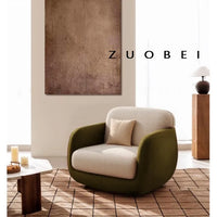 Curved sofa cream wind small apartment living room sofa simple rest sofa