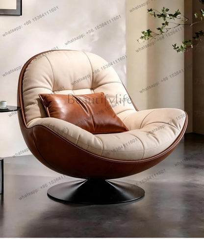 Italian minimalist lazy sofa chair bedroom modern simple light luxury single swivel chair for home use