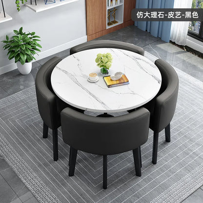 home dining table, Modern simple dining table, apartment rental room, leisure negotiation, reception table and chair combination