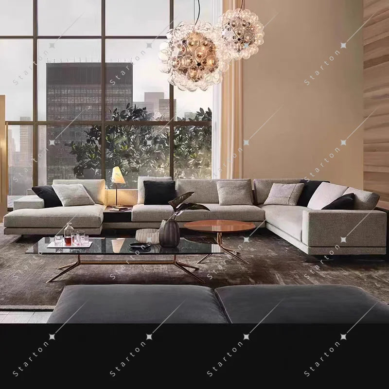 Modern Italian Designer Sofa Set Furniture Fabric U Shape Couch Living Room Sofas Sectional Living Room Furniture Sofa Set Salas