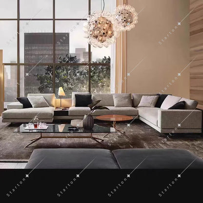 Modern Italian Designer Sofa Set Furniture Fabric U Shape Couch Living Room Sofas Sectional Living Room Furniture Sofa Set Salas