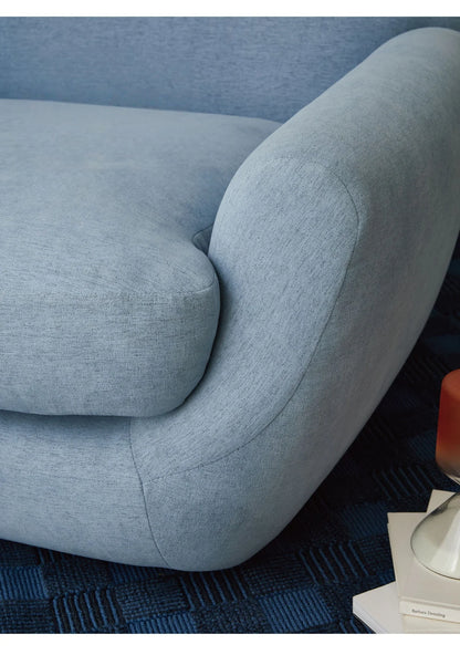 Cream Fabric Lazy Sofa Single Seater Armchair Comfort Accent Furniture for Living Room Bedroom