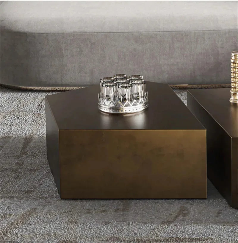 Nordic Stainless Steel Coffee Tables for Living Room Furniture Sofa Side Table Household Small Apartment Designer Coffee Table