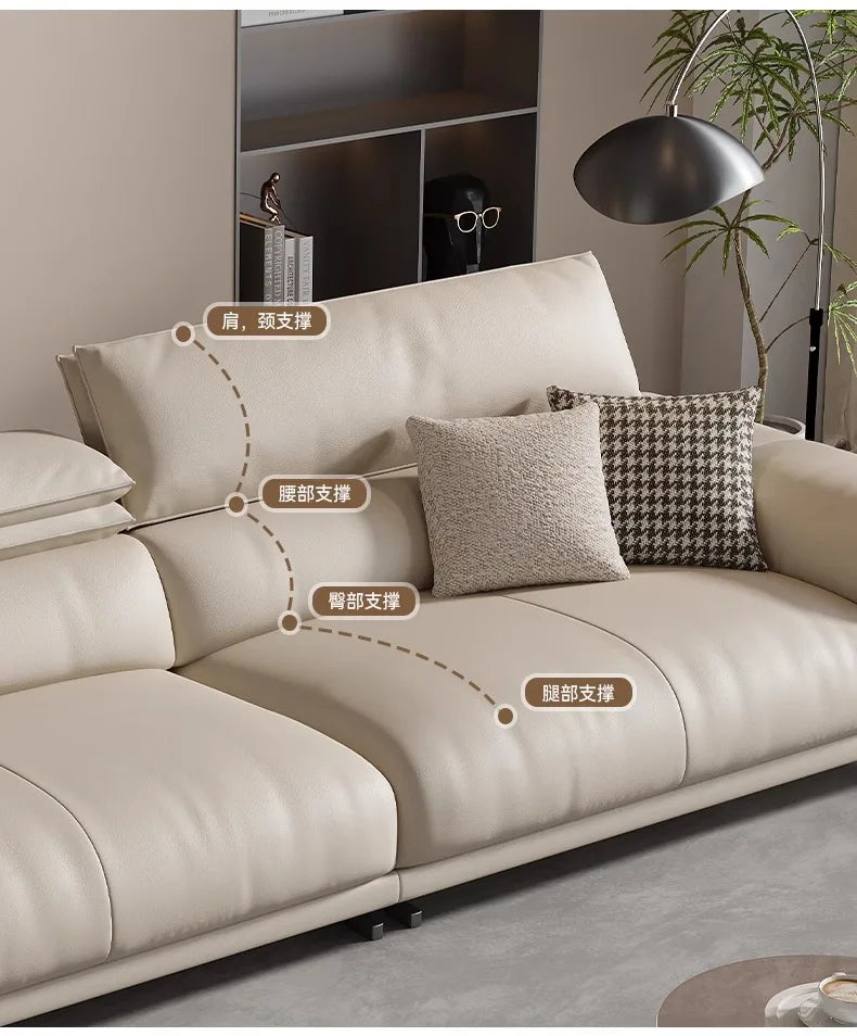 Genuine Leather Italian Living Room Sofa Luxury Lounge Designer Minimalist Sofas Modern Family Muebles Furniture Decoration